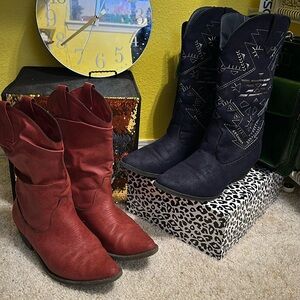 Lot of 2 Western Style Boots